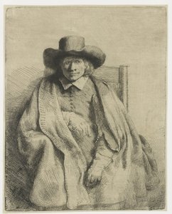 Clement de Jonghe, sprzedawca druku autorstwa Rembrandt van Rijn