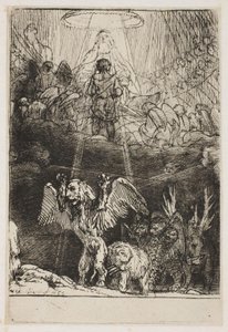 Wizja czterech bestii według Danielsa autorstwa Rembrandt van Rijn