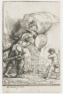 Dawid i Goliat autorstwa Rembrandt van Rijn
