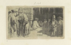 De Farizeeers w Tempel Kolekcja osiemdziesięciu pięciu oryginalnych grafik (tytuł serii) autorstwa Rembrandt van Rijn