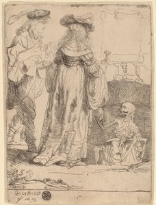 Śmierć ukazująca się małżeństwu z otwartego grobu autorstwa Rembrandt van Rijn