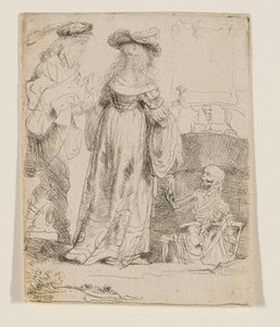 Śmierć ukazująca się małżonkom z otwartego grobu autorstwa Rembrandt van Rijn