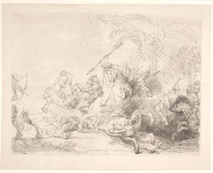 Wielkie polowanie na lwa autorstwa Rembrandt van Rijn