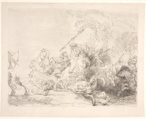Wielkie polowanie na lwa autorstwa Rembrandt van Rijn
