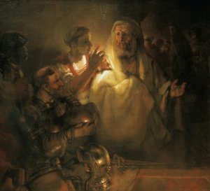 Apostoł Piotr zapiera się Chrystusa autorstwa Rembrandt van Rijn