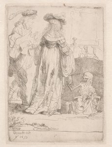 Młoda para i śmierć autorstwa Rembrandt van Rijn