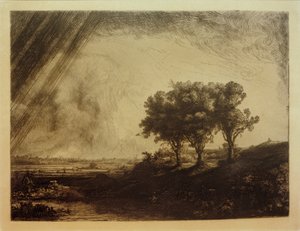 Krajobraz z trzema drzewami autorstwa Rembrandt van Rijn
