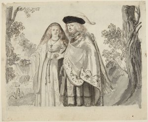 Mężczyzna z białym piórem autorstwa Rembrandt van Rijn