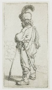 Polak z kijem autorstwa Rembrandt van Rijn