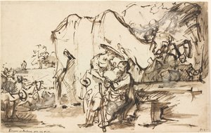 Eliezer i Rebecca przy studni autorstwa Rembrandt van Rijn