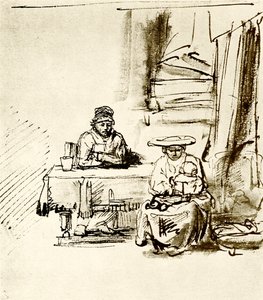 Scena rodzinna autorstwa Rembrandt van Rijn