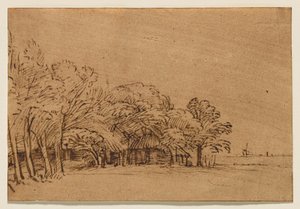 Gospodarstwo pod drzewami autorstwa Rembrandt van Rijn