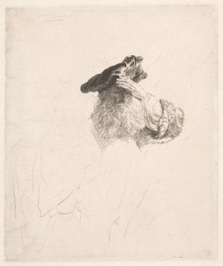 Stary człowiek osłaniający oczy dłonią autorstwa Rembrandt van Rijn