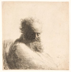 Stary brodaty mężczyzna. Biust autorstwa Rembrandt van Rijn