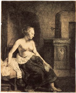 Półnaga kobieta przy piecu, 1658.
