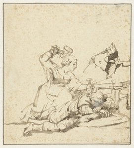 Jaël zabija Sisera autorstwa Rembrandt van Rijn