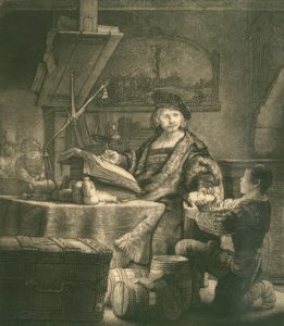 Jan Uijtenbogaert, zwany złocistym łuskiem autorstwa Rembrandt van Rijn