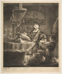 Jan Uytenbogaert Złoty odważnik, 1639. autorstwa Rembrandt van Rijn