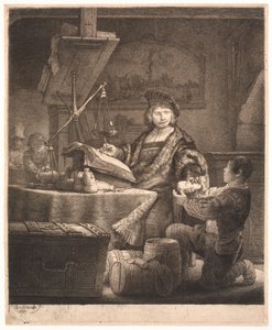 Jan Uytenbogaert, „Waga złota” autorstwa Rembrandt van Rijn
