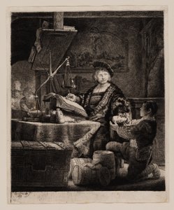 Jan Uytenbogaert, „Waga złota” autorstwa Rembrandt van Rijn