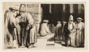 Żydzi w synagodze autorstwa Rembrandt van Rijn