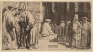 Żydzi w synagodze autorstwa Rembrandt van Rijn