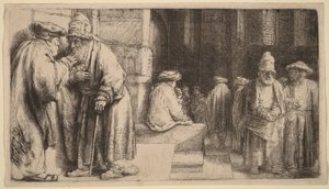 Żydzi w synagodze autorstwa Rembrandt van Rijn