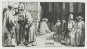 Żydzi w synagodze autorstwa Rembrandt van Rijn