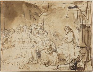 Józef opowiada o swoich snach autorstwa Rembrandt van Rijn
