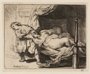 Józef i żona Potifara autorstwa Rembrandt van Rijn