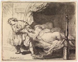 Józef i żona Potifara autorstwa Rembrandt van Rijn