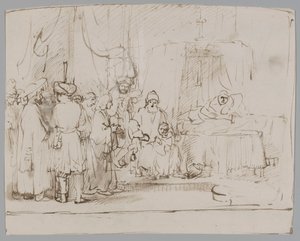 Józef opowiada swoje sny rodzicom i braciom autorstwa Rembrandt van Rijn