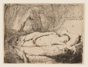 Jowisz i Antiope: mniejsza płyta autorstwa Rembrandt van Rijn