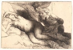 Jowisz i Antiope: większa płyta autorstwa Rembrandt van Rijn
