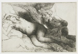 Jowisz i Antiope: większa płyta autorstwa Rembrandt van Rijn