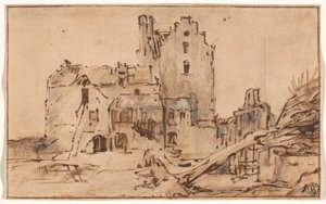 Zamek Kostverloren w stanie rozkładu autorstwa Rembrandt van Rijn
