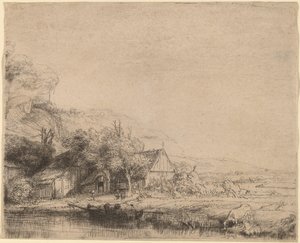 Krajobraz z krową autorstwa Rembrandt van Rijn
