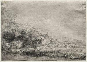 Krajobraz z krową autorstwa Rembrandt van Rijn