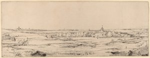 Krajobraz z widokiem na Haarlem (Pole Złotego Wagi) autorstwa Rembrandt van Rijn