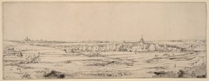 Pejzaż z widokiem na Haarlem (Pole Złotników) autorstwa Rembrandt van Rijn