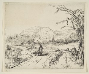 Krajobraz z pasterzem i psem, ca. 1653. autorstwa Rembrandt van Rijn