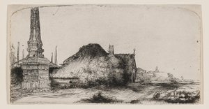 Krajobraz z obeliskiem autorstwa Rembrandt van Rijn
