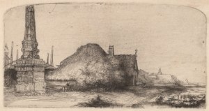 Pejzaż z obeliskiem, ok. 1930 r. 1650. autorstwa Rembrandt van Rijn