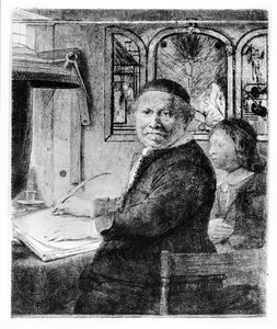 Lieven Willemsz van Coppenol, c.1658 (akwaforta) autorstwa Rembrandt van Rijn