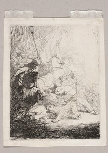 Małe polowanie na lwy (z dwoma lwami) autorstwa Rembrandt van Rijn