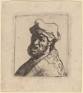 Mężczyzna woła, trzy czwarte w lewo autorstwa Rembrandt van Rijn