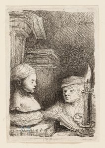 Mężczyzna rysujący z obsady autorstwa Rembrandt van Rijn