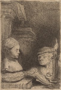 Człowiek rysujący z odlewu, c. 1641. autorstwa Rembrandt van Rijn