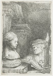 Mężczyzna rysujący z odlewu autorstwa Rembrandt van Rijn