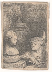 Mężczyzna rysujący z odlewu autorstwa Rembrandt van Rijn